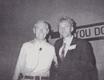 News paper clipping of George Malkmus and I in the city of Shelby North Carolina, USA where I spoke.  This same man was a guest speaker at the Meadow Springs lifestyle center in Northern California that I founded in 1993 and ran for 15 years.