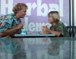 Business meeting with son Brendan in Maui after a day of sailing from Molokai in the Kolapa Mission boat.